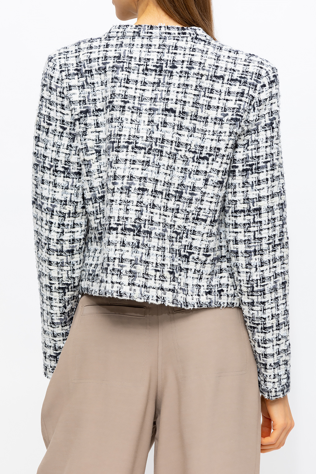 4 seasons tweed tops 白 the 9 shop Amazon.com: Allegra K Short Sleeve Tweed Jacket for Women